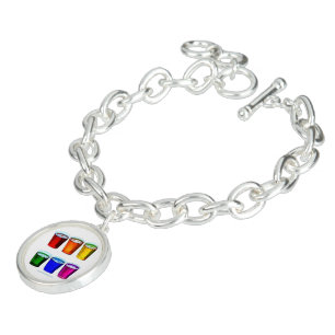 SlipperyJoe's shot glasses six cups arranged horiz Bracelet