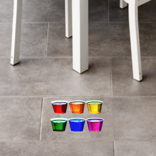 SlipperyJoe's shot glasses six cups arranged horiz Floor Decals
