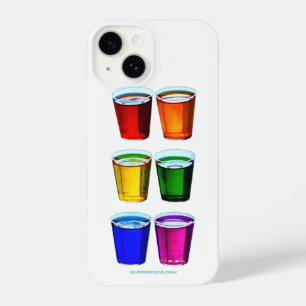 SlipperyJoe's shot glasses six cups arranged horiz iPhone 14 Case