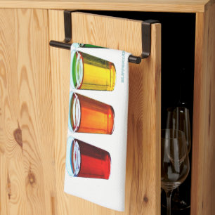 SlipperyJoe's shot glasses six cups arranged horiz Kitchen Towel