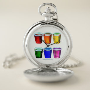 SlipperyJoe's shot glasses six cups arranged horiz Pocket Watch