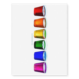 SlipperyJoe's shot glasses six cups arranged horiz Temporary Tattoos