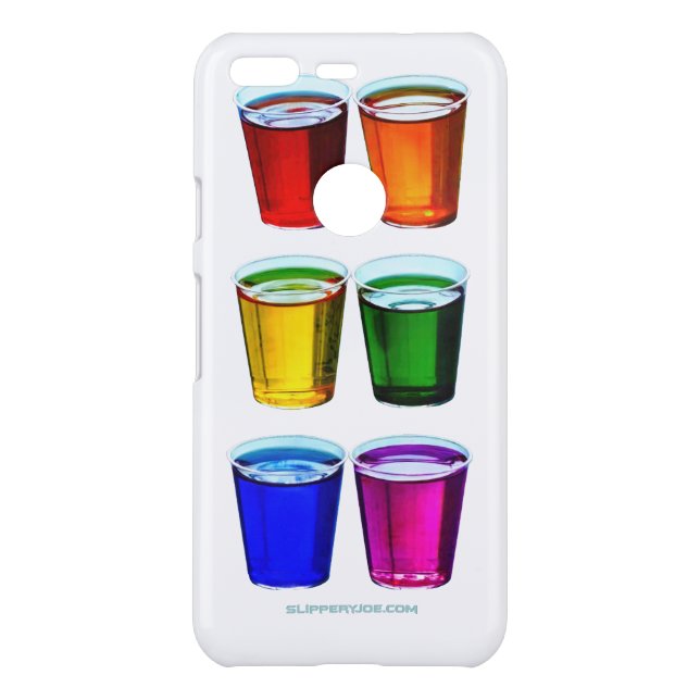 SlipperyJoe's shot glasses six cups arranged horiz Uncommon Google Pixel Case (Back)