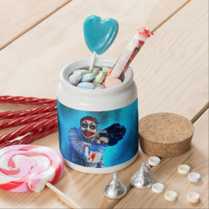 SlipperyJoe's sinister Halloween clown figure smea Candy Jar
