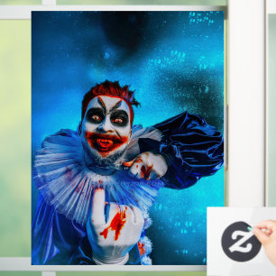 SlipperyJoe's sinister Halloween clown figure smea Window Cling