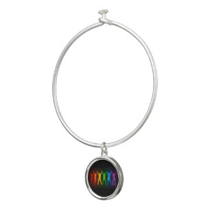 Slipperyjoe's six standing silhouettes arms raised bangle bracelet