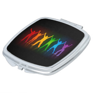 Slipperyjoe's six standing silhouettes arms raised compact mirror