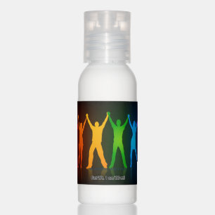 Slipperyjoe's six standing silhouettes arms raised hand lotion
