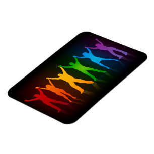 Slipperyjoe's six standing silhouettes arms raised magnet