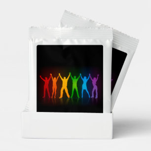 Slipperyjoe's six standing silhouettes arms raised margarita drink mix