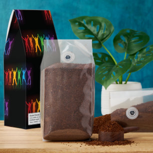 Slipperyjoe's six standing silhouettes arms raised roasted coffee