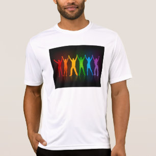 Slipperyjoe's six standing silhouettes arms raised T-Shirt