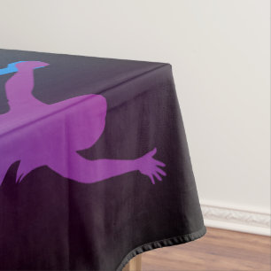 Slipperyjoe's six standing silhouettes arms raised tablecloth
