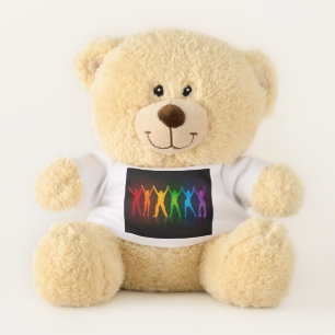 Slipperyjoe's six standing silhouettes arms raised teddy bear