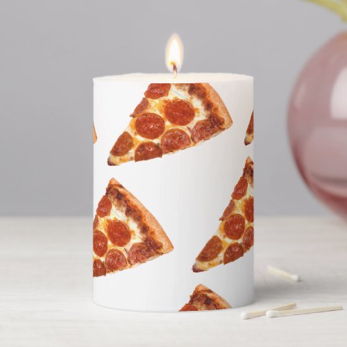 SlipperyJoes Sliced Pizza pepperoni cheese delici Pillar Candle