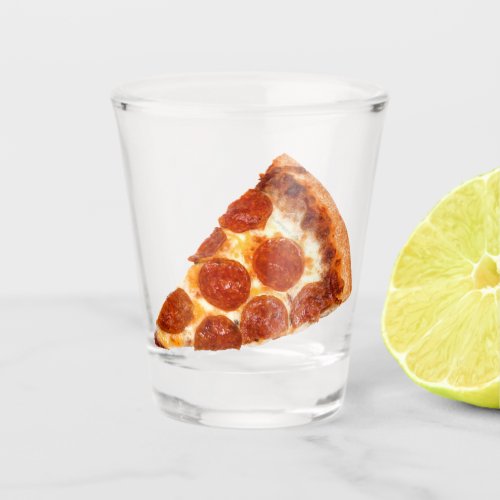 SlipperyJoes Sliced Pizza pepperoni cheese delici Shot Glass