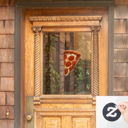 SlipperyJoes Sliced Pizza pepperoni cheese delici Window Cling