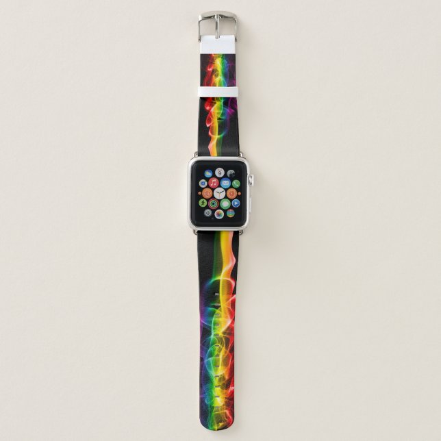 SlipperyJoe's smoke vivid rainbow-colors celebrate Apple Watch Band (Front)