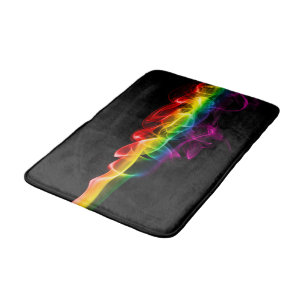 SlipperyJoe's smoke vivid rainbow-colors celebrate Bath Mat
