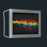 SlipperyJoe's smoke vivid rainbow-colors celebrate Belt Buckle<br><div class="desc">SlipperyJoe's smoke vivid rainbow-colors celebrate love artistic visually striking pattern gay pride gifts LGBTQIA vibrant colorful light trails dynamic flowing shapes movement energy red yellow green blue purple</div>