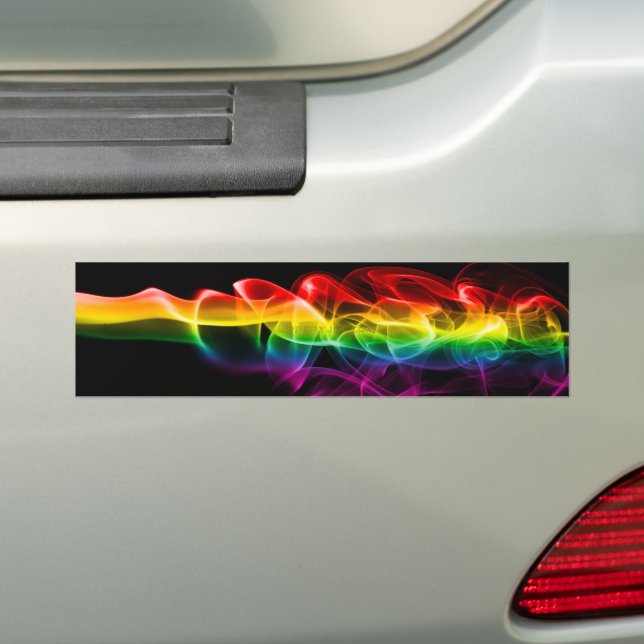 SlipperyJoe's smoke vivid rainbow-colors celebrate Bumper Sticker (On Car)