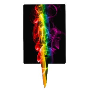 SlipperyJoe's smoke vivid rainbow-colors celebrate Cake Topper