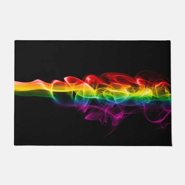 SlipperyJoe's smoke vivid rainbow-colors celebrate Doormat (Front)