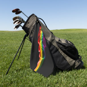 SlipperyJoe's smoke vivid rainbow-colors celebrate Golf Towel