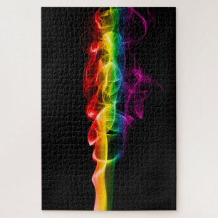 SlipperyJoe's smoke vivid rainbow-colors celebrate Jigsaw Puzzle