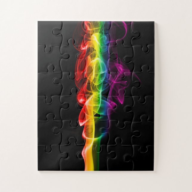 SlipperyJoe's smoke vivid rainbow-colors celebrate Jigsaw Puzzle (Vertical)