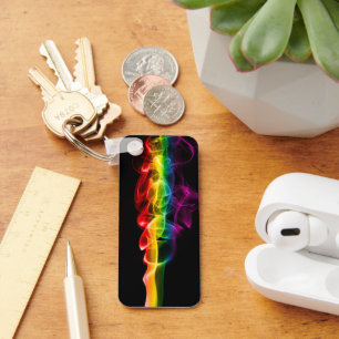 SlipperyJoe's smoke vivid rainbow-colors celebrate Keychain