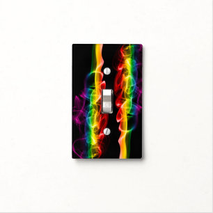 SlipperyJoe's smoke vivid rainbow-colors celebrate Light Switch Cover