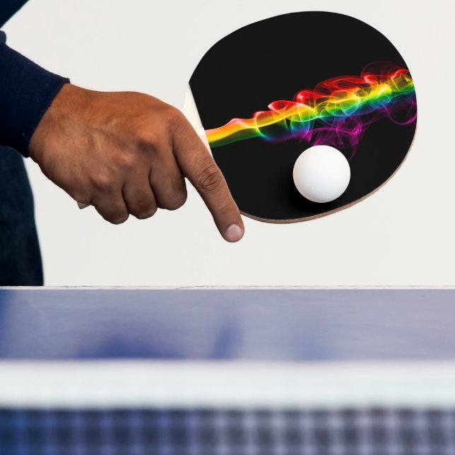 SlipperyJoe's smoke vivid rainbow-colors celebrate Ping Pong Paddle (Insitu)