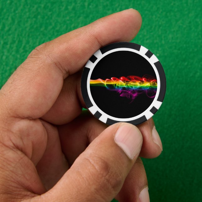 SlipperyJoe's smoke vivid rainbow-colors celebrate Poker Chips (Hand)