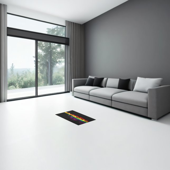 SlipperyJoe's smoke vivid rainbow-colors celebrate Rug (Insitu (Indoor 3))