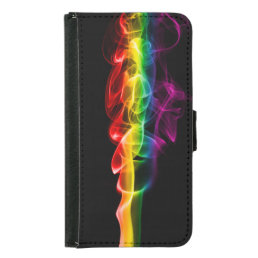 SlipperyJoe&#39;s smoke vivid rainbow-colors celebrate Samsung Galaxy S5 Wallet Case