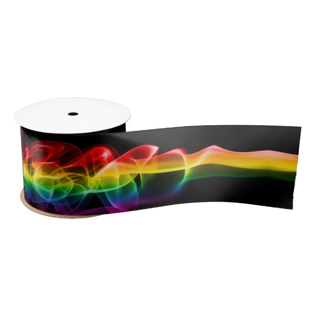 SlipperyJoe's smoke vivid rainbow-colors celebrate Satin Ribbon (Spool)