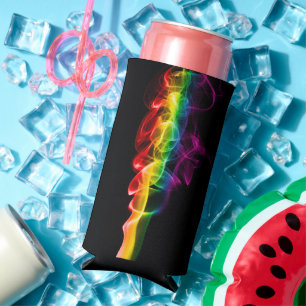 SlipperyJoe's smoke vivid rainbow-colors celebrate Seltzer Can Cooler