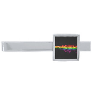 SlipperyJoe's smoke vivid rainbow-colors celebrate Silver Finish Tie Bar