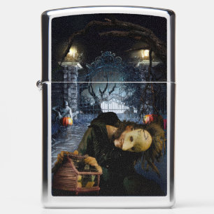 SlipperyJoe's spooky Halloween scary woods large i Zippo Lighter