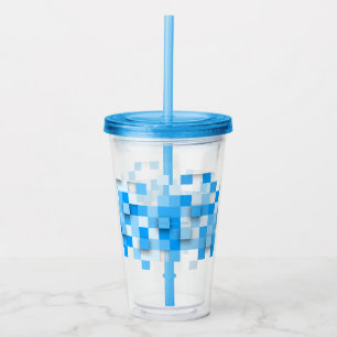 SlipperyJoe's squares artwork mosaic modern three- Acrylic Tumbler