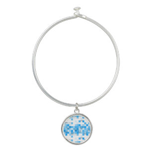 SlipperyJoe's squares artwork mosaic modern three- Bangle Bracelet