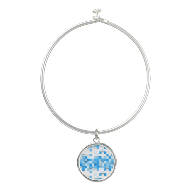 SlipperyJoe's squares artwork mosaic modern three- Bangle Bracelet (Front)