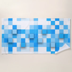 SlipperyJoe's squares artwork mosaic modern three- Beach Towel