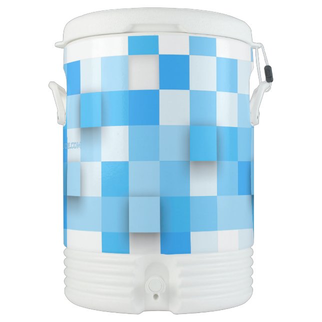 SlipperyJoe's squares artwork mosaic modern three- Beverage Cooler (Front)