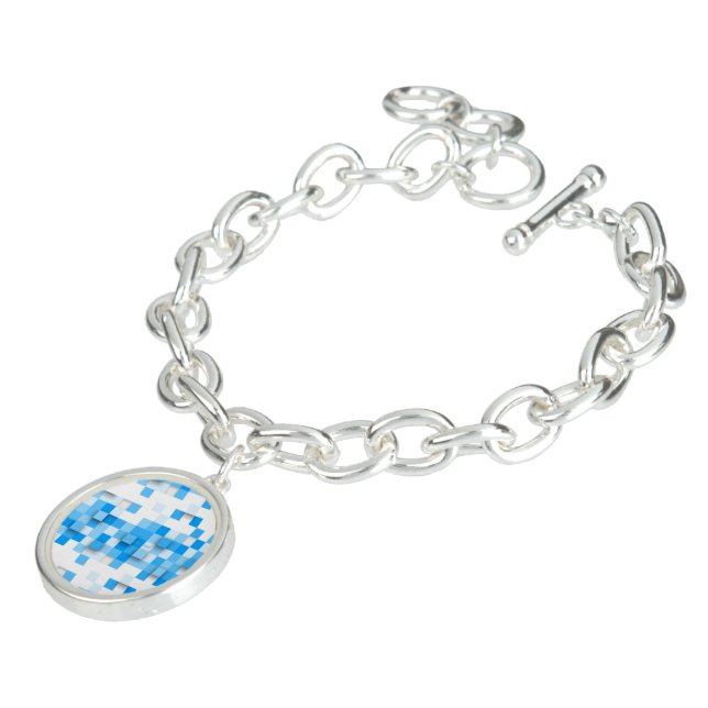 SlipperyJoe's squares artwork mosaic modern three- Bracelet (Side)