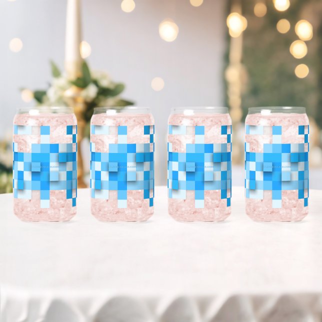 SlipperyJoe's squares artwork mosaic modern three- Can Glass (Insitu (Wedding))