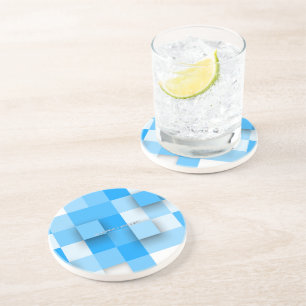 SlipperyJoe's squares artwork mosaic modern three- Coaster