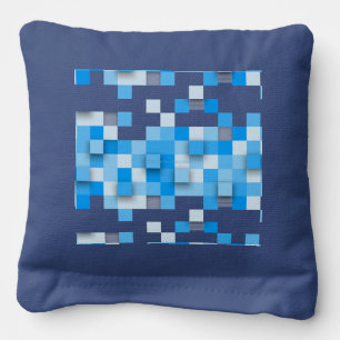 SlipperyJoe's squares artwork mosaic modern three- Cornhole Bags