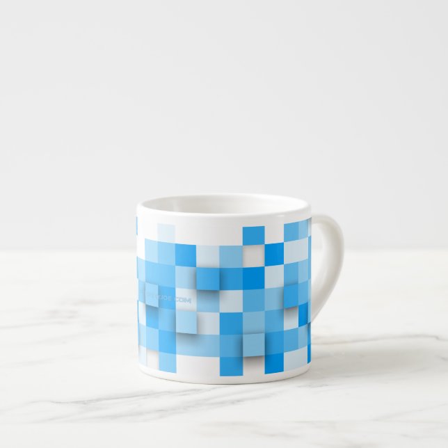 SlipperyJoe's squares artwork mosaic modern three- Espresso Cup (Front Right)